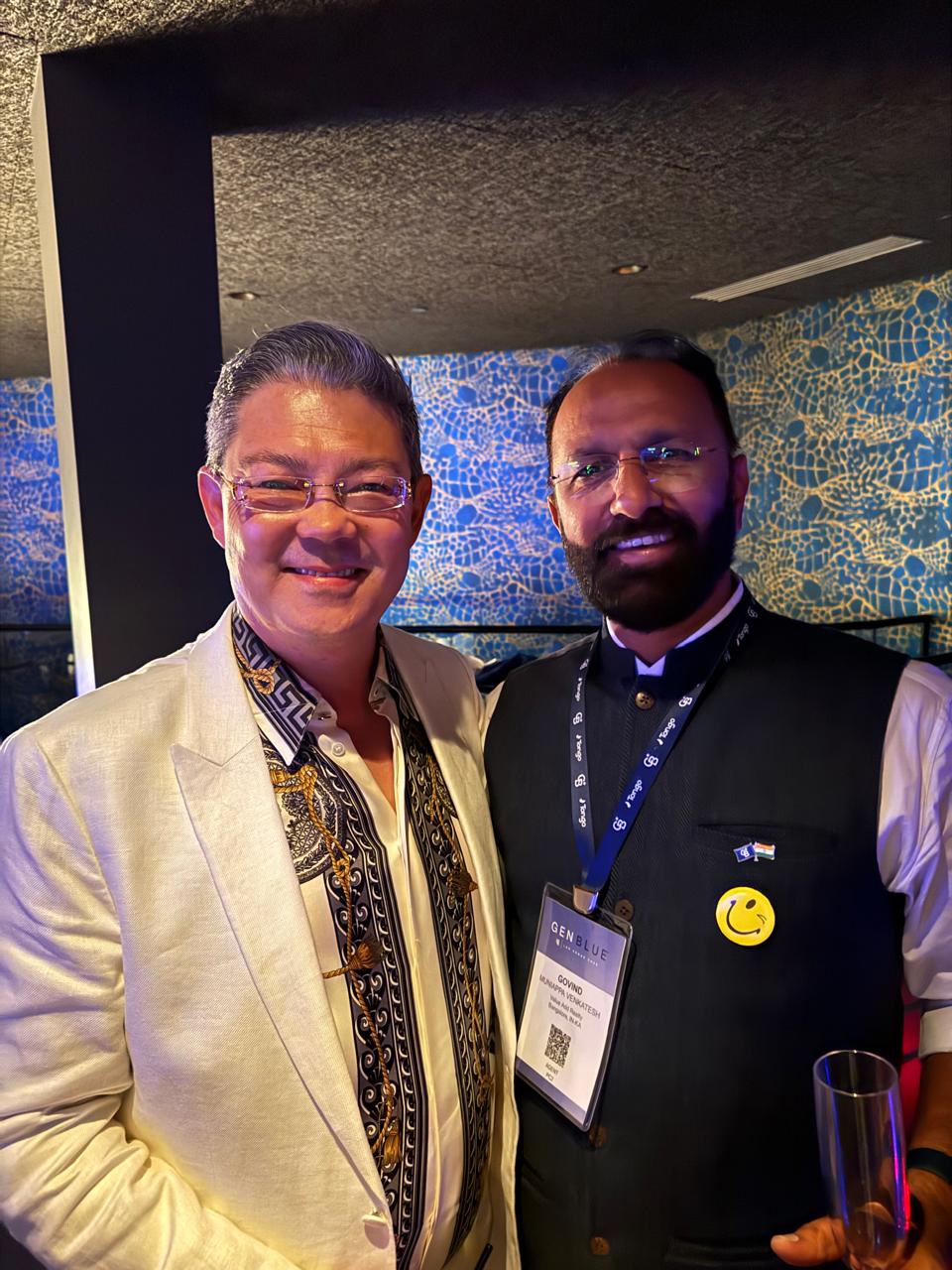 Govind Raj with a fellow realtor at an industry conference